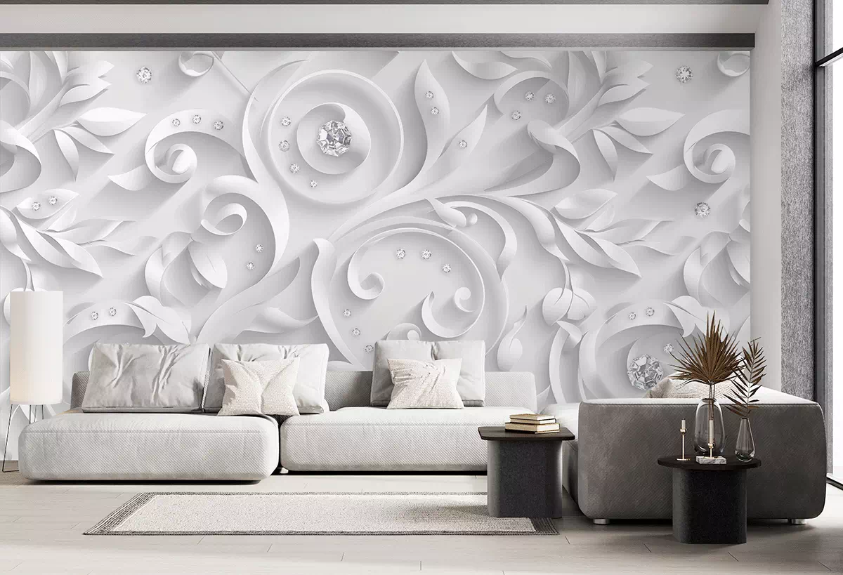 tapeta do salonu z diamentami